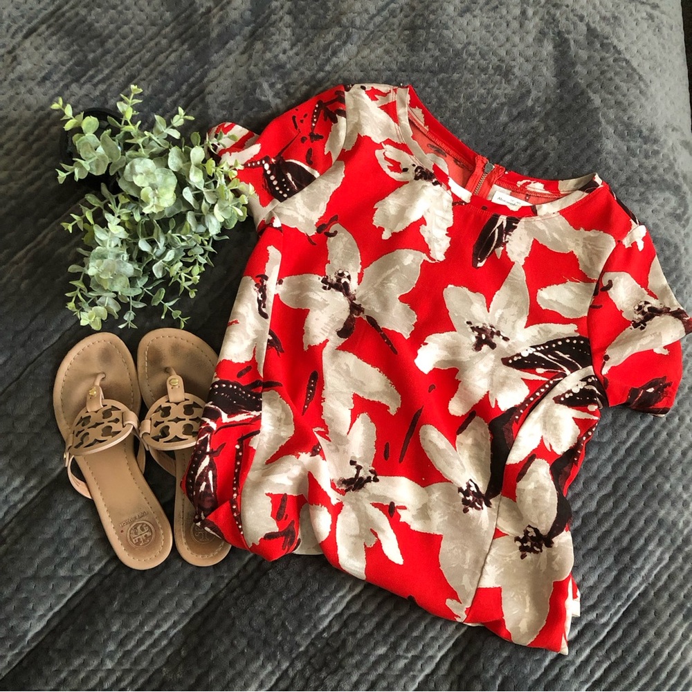 Abercrombie & Fitch Red Floral Shift Dress